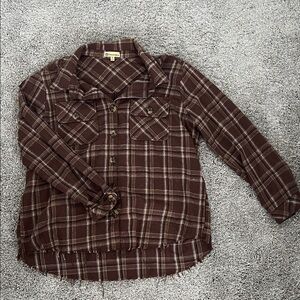 Democracy Chocolate Checkered Top